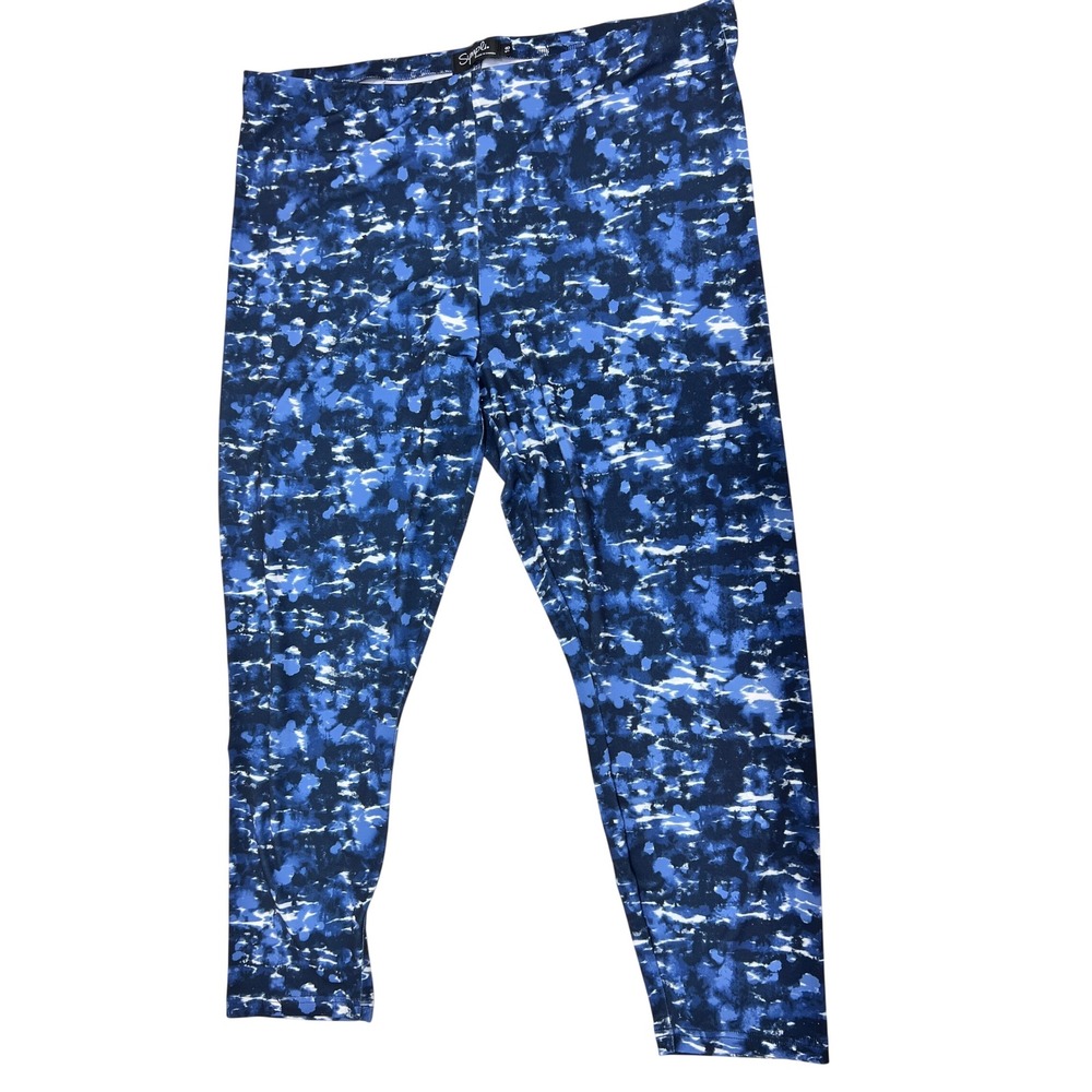 Sympli Leggings Womens 18 Blue Excellent Abstract Print Stretch Cropped Pant
